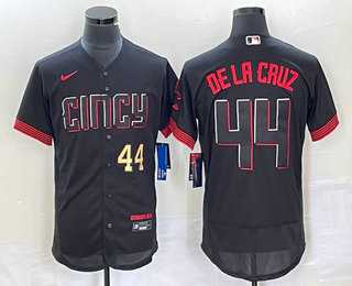 Men's Cincinnati Reds #44 Elly De La Cruz Number Black 2023 City Connect Flex Base Stitched Baseball Jersey2,We sell and wholesale Men's Cincinnati Reds #44 Elly De La Cruz Number Black 2023 City Connect Flex Base Stitched Baseball Jersey2 on line form chian!